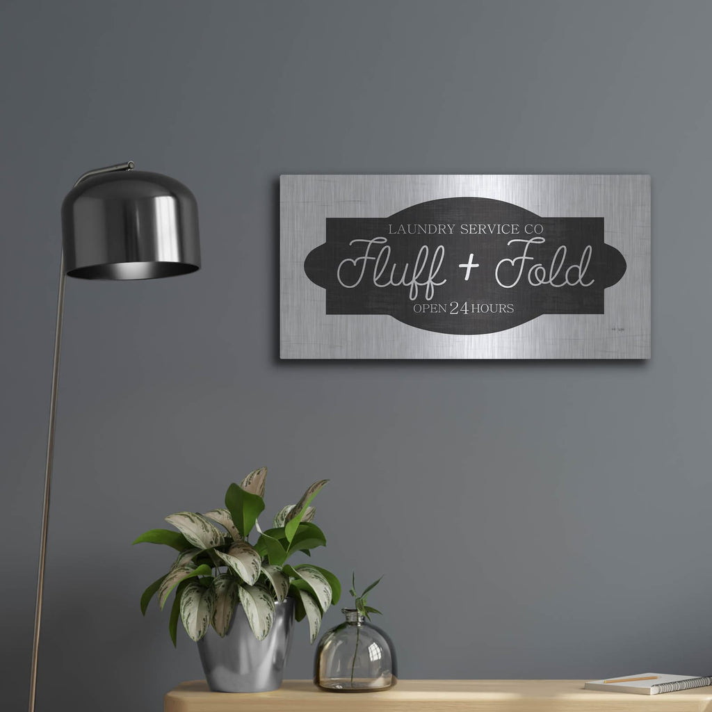 'Fluff & Fold' by Jaxn Blvd – Metal Wall Art, 24x12 room view