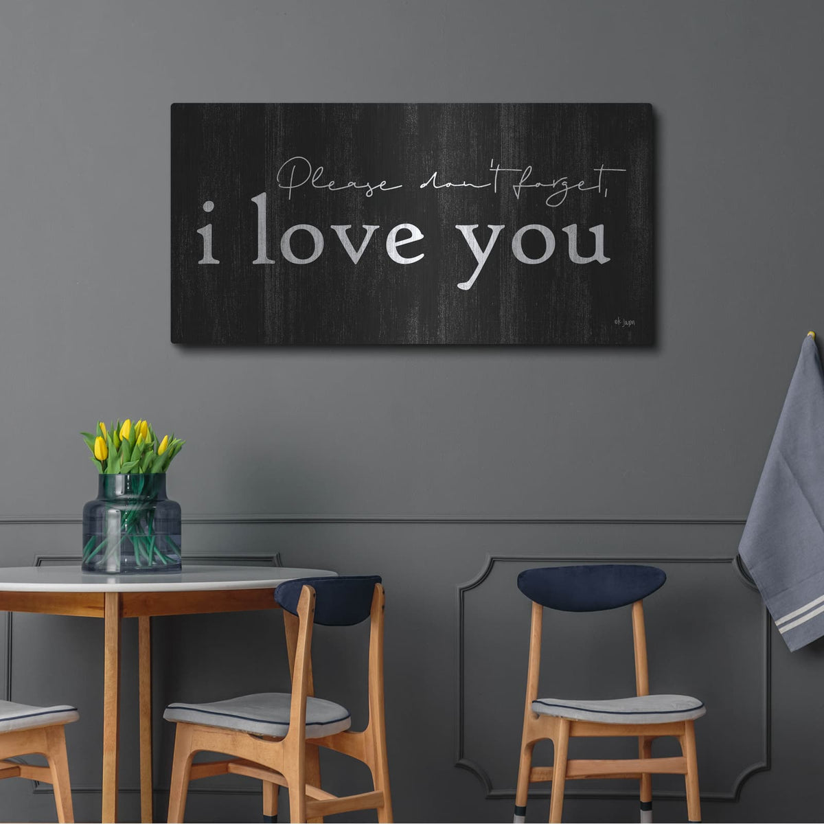 'Please Don't Forget' by Jaxn Blvd – Metal Wall Art, 48x24 room view