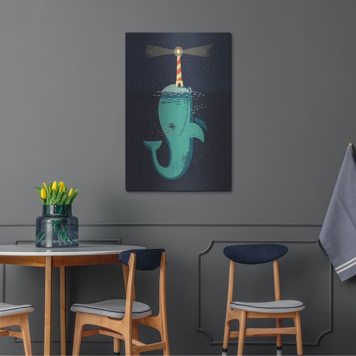 'King of The Narwhals' by Michael Buxton – Metal Wall Art, 24x36 room view