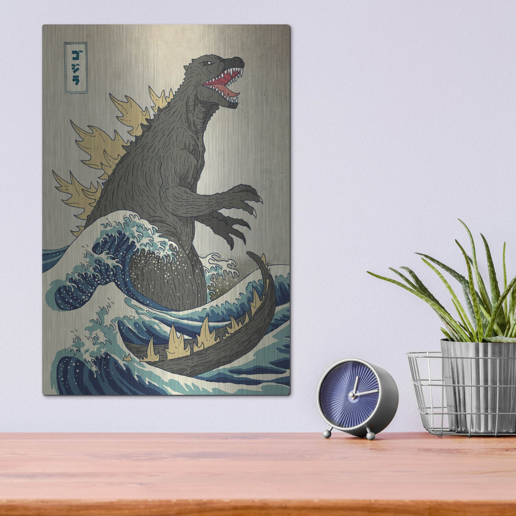 'The Great Monster off Kanagawa' by Michael Buxton – Metal Wall Art, 12x16 room view