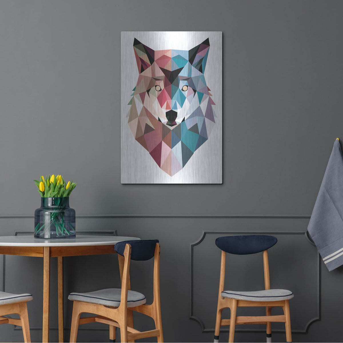 'Geo Wolf' by Michael Buxton – Metal Wall Art, 24x36 room view