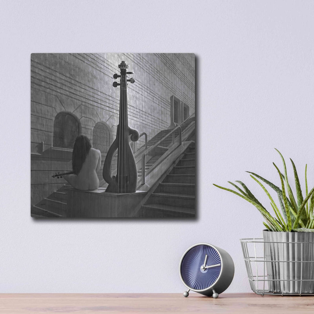 'Violinist' by Dariusz Klimczak – Metal Wall Art, 12x12 room view