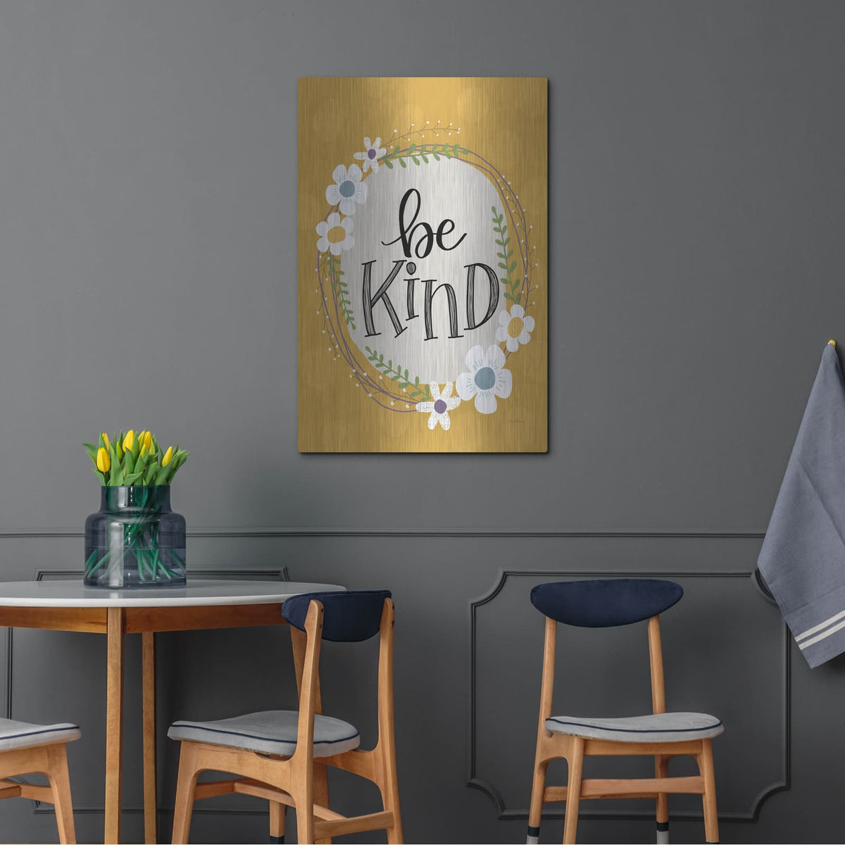 'Be Kind' by Lisa Larson – Metal Wall Art, 24x36 room view