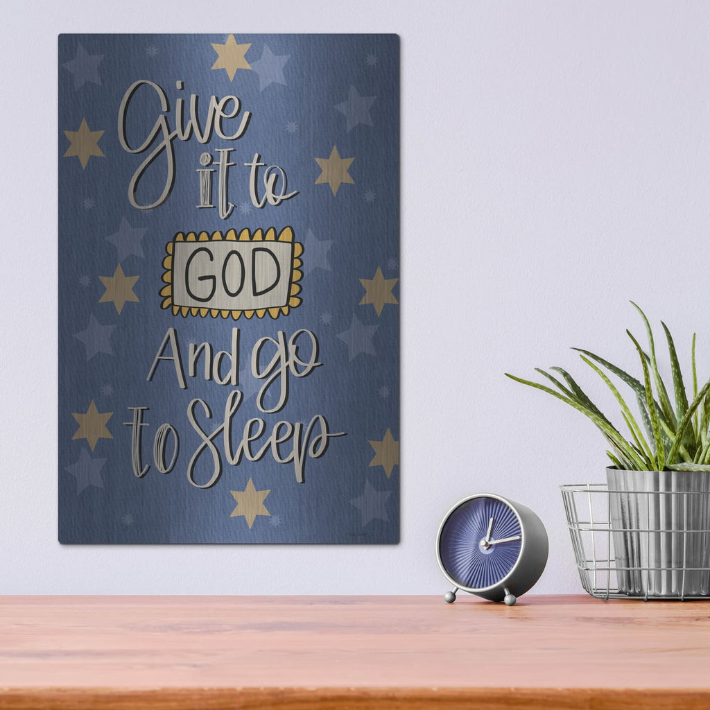'Give It to God And Go to Sleep' by Lisa Larson – Metal Wall Art, 12x16 room view