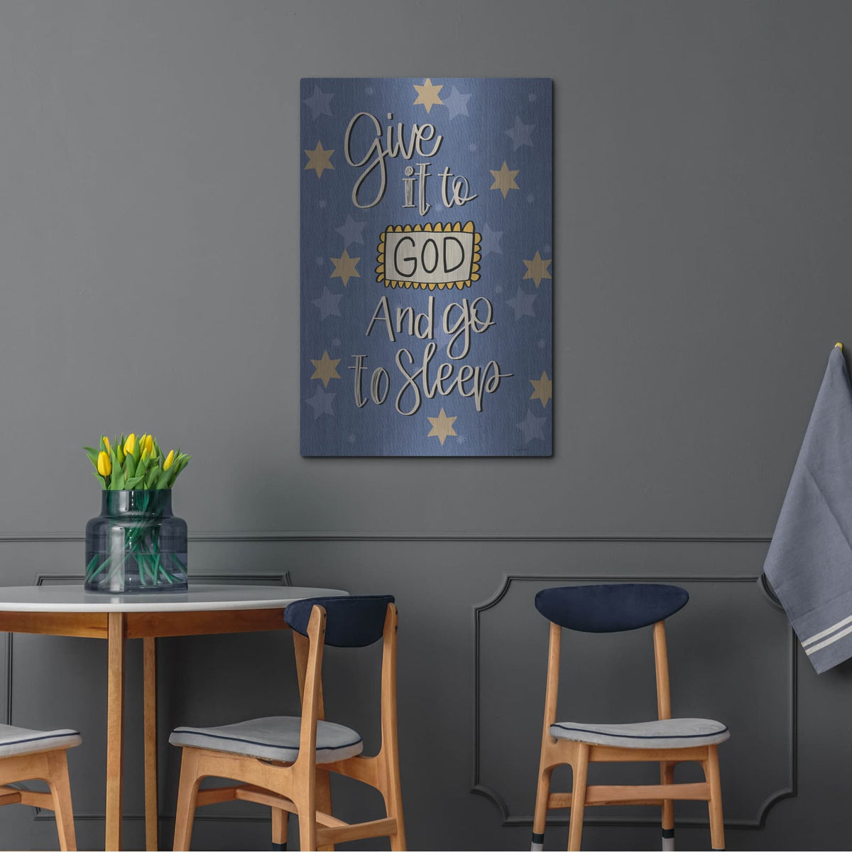 'Give It to God And Go to Sleep' by Lisa Larson – Metal Wall Art, 24x36 room view
