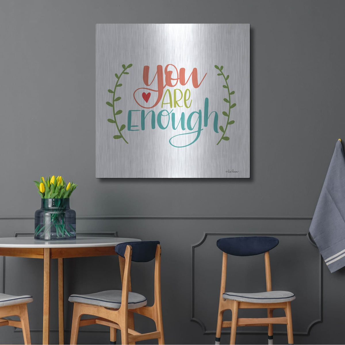 'You are Enough' by Lisa Larson – Metal Wall Art, 36x36 room view