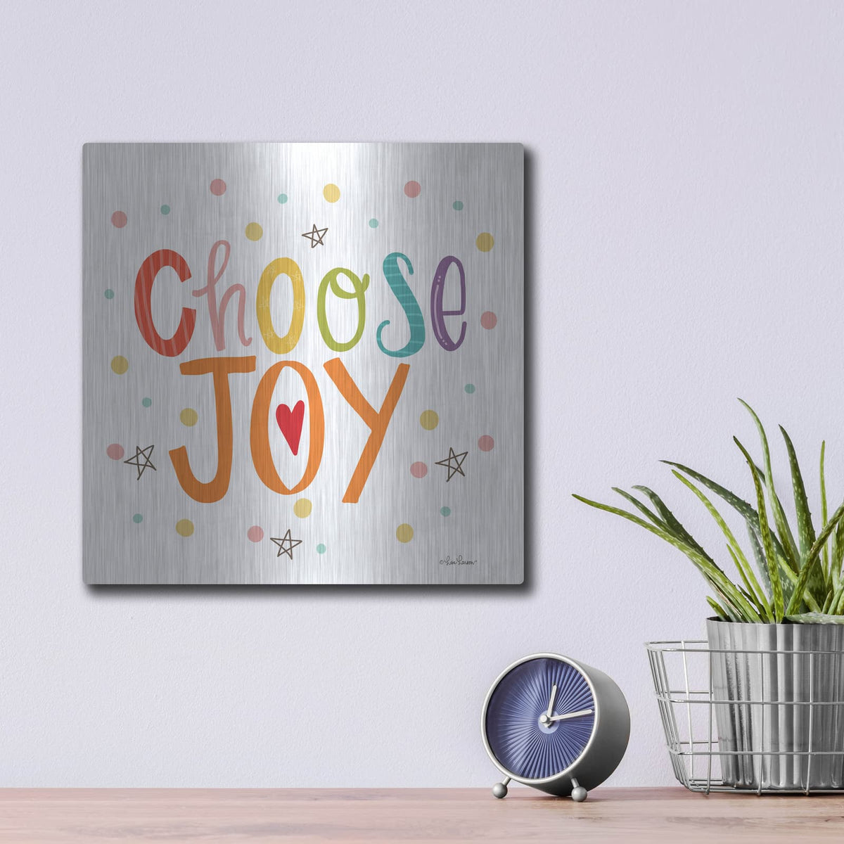 'Choose Joy' by Lisa Larson – Metal Wall Art, 12x12 room view