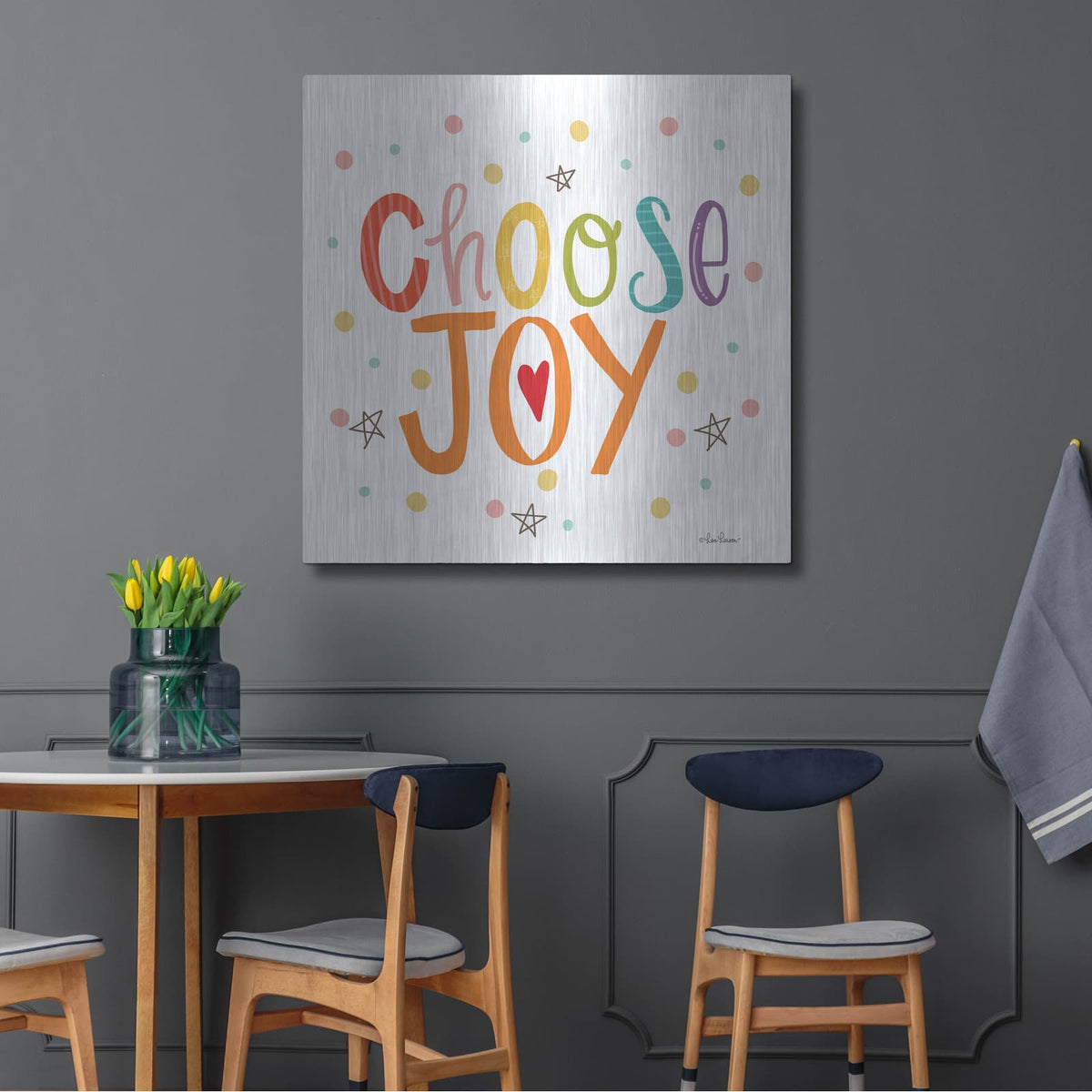 'Choose Joy' by Lisa Larson – Metal Wall Art, 36x36 room view