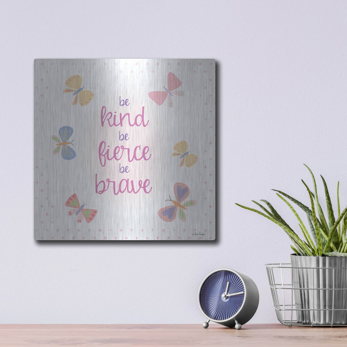 'Be Kind II' by Lisa Larson – Metal Wall Art, 12x12 room view