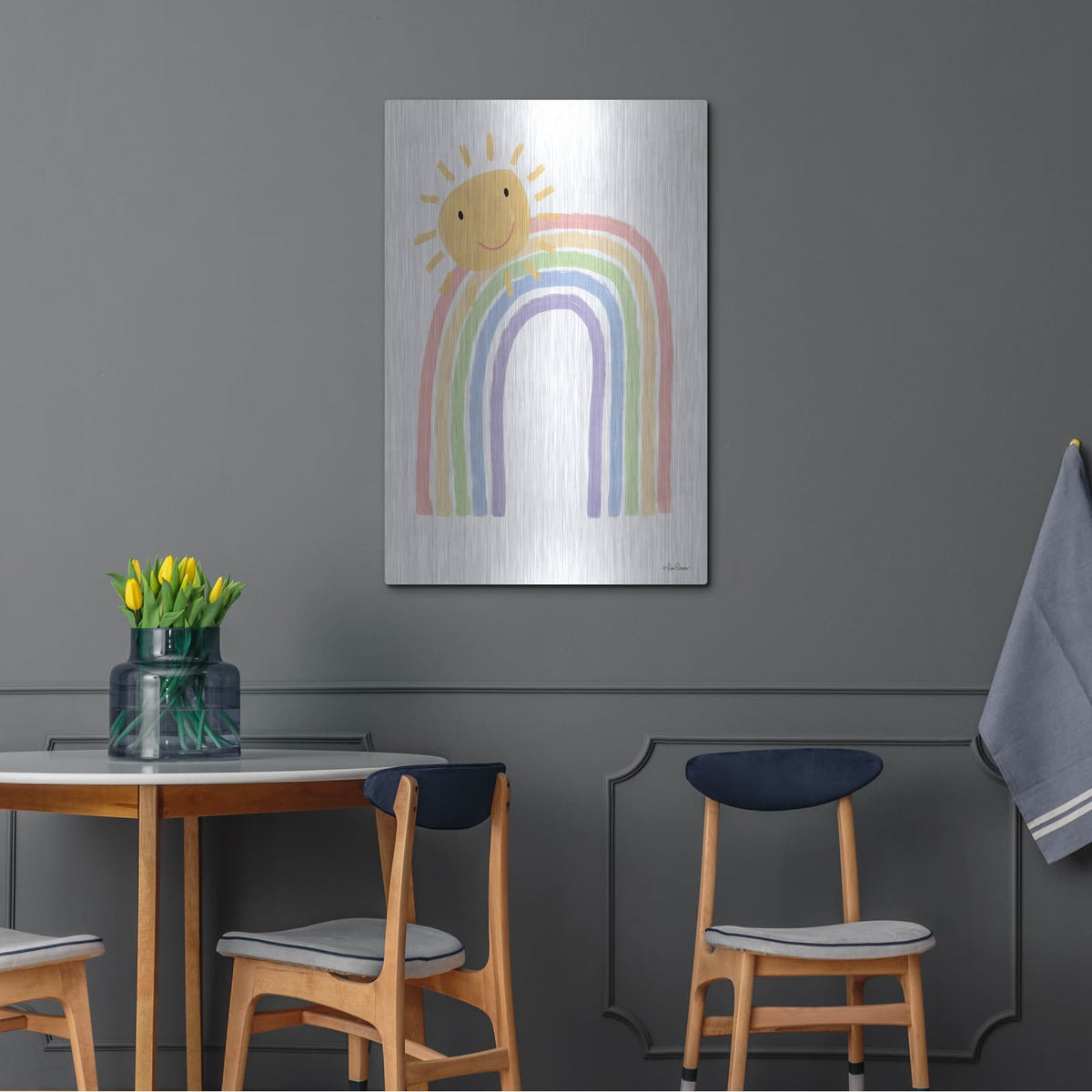 'Rainbow and Sun' by Lisa Larson – Metal Wall Art, 24x36 room view