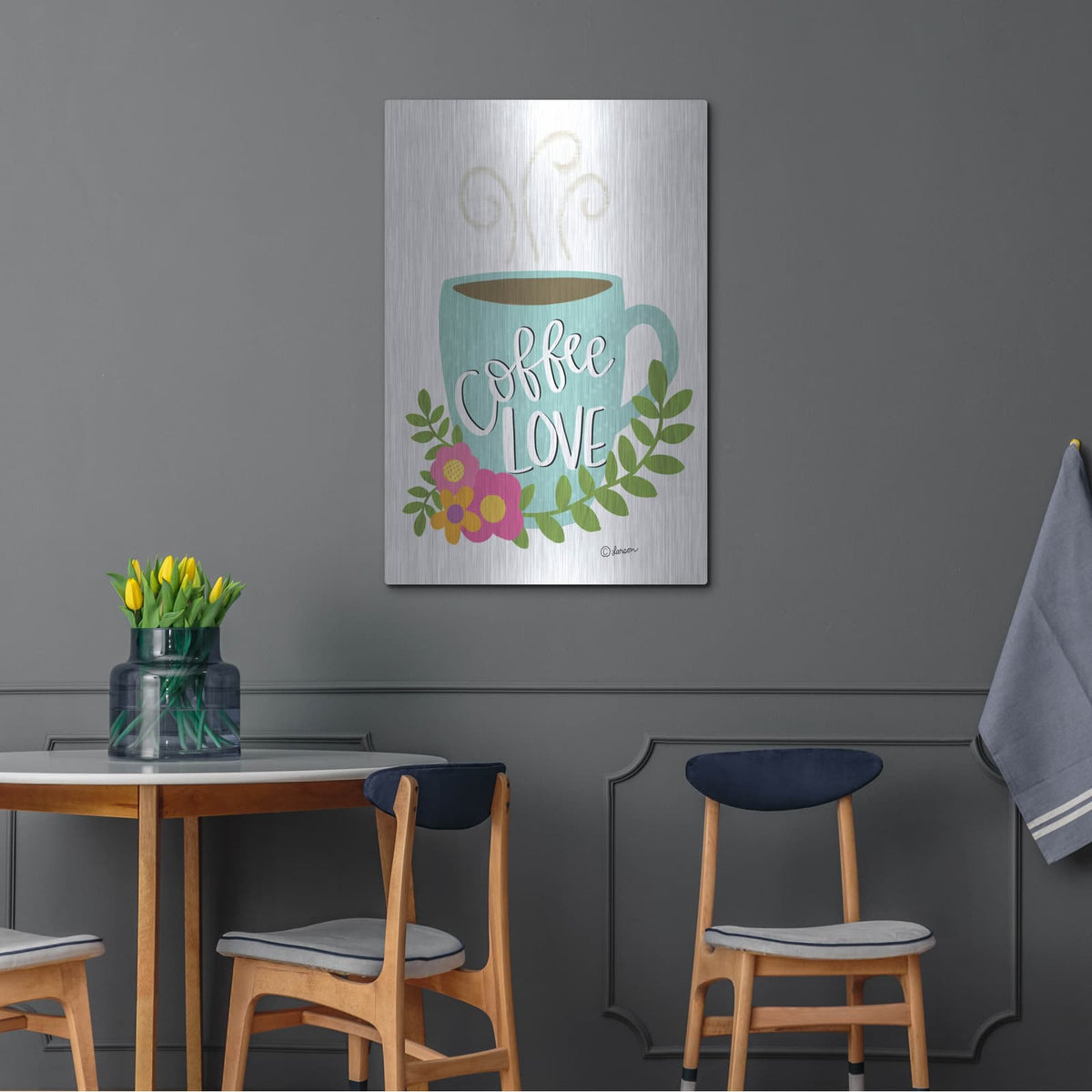 'Coffee Love' by Lisa Larson – Metal Wall Art, 24x36 room view