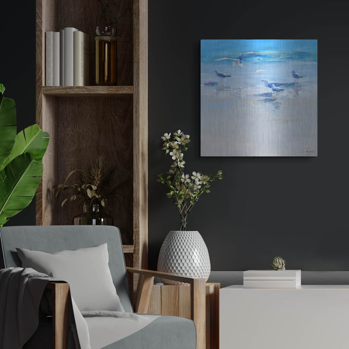 'Landing' by Craig Trewin Penny – Metal Wall Art, 24x24 room view