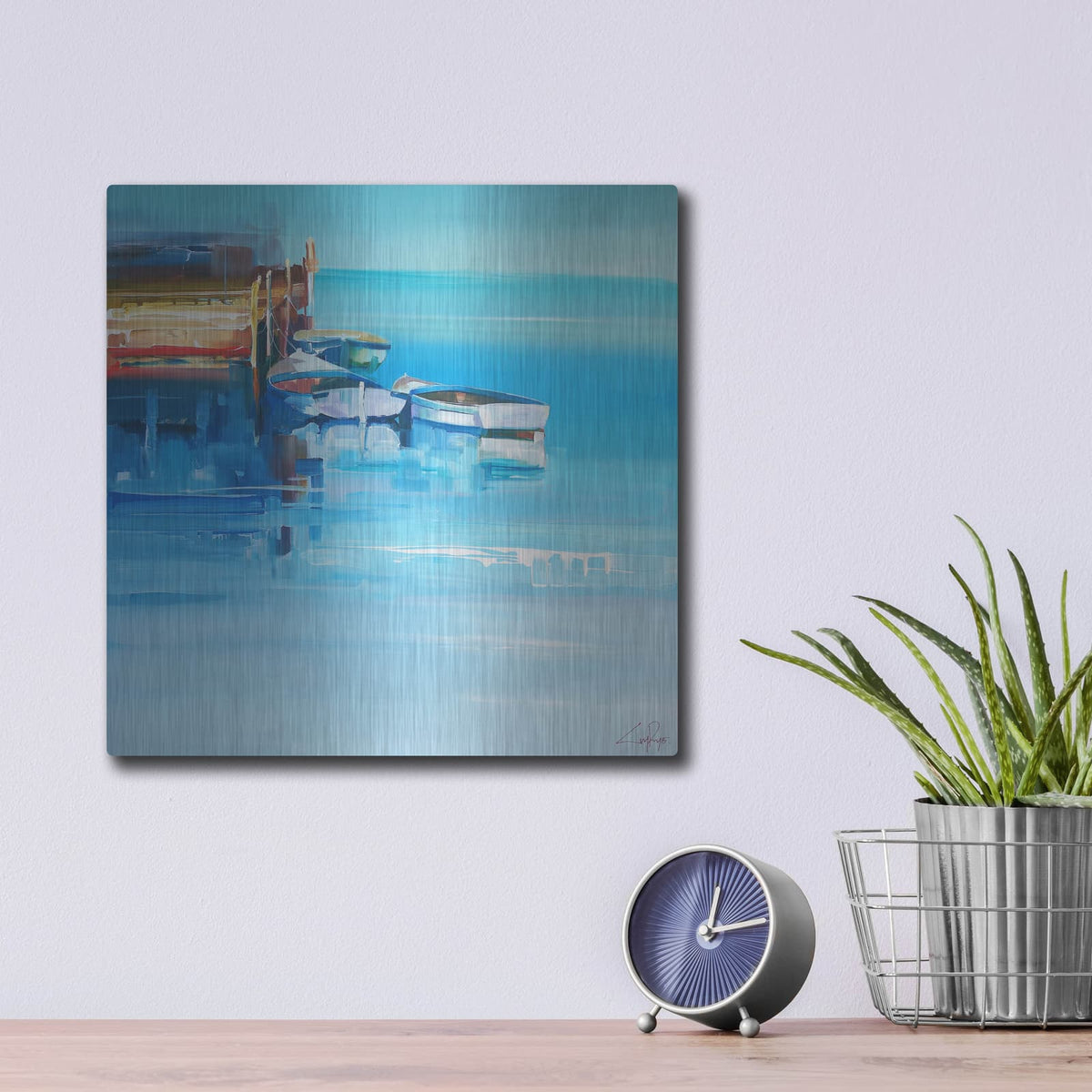 'Port Fairy Moorings' by Craig Trewin Penny – Metal Wall Art, 12x12 room view