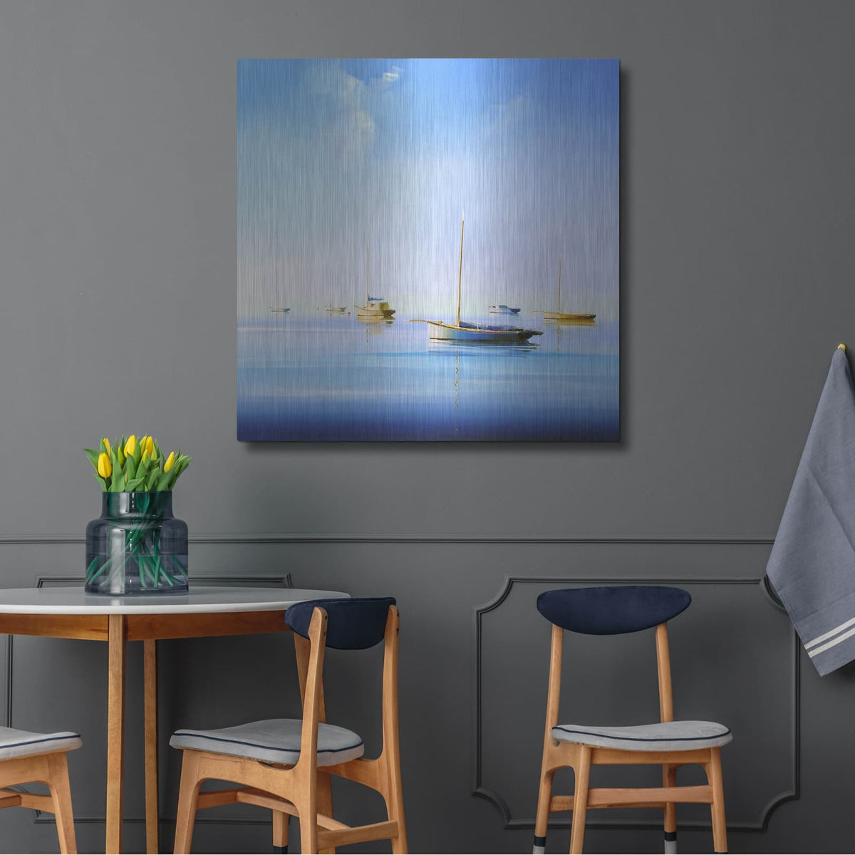 'Blue Couta 2' by Craig Trewin Penny – Metal Wall Art, 36x36 room view