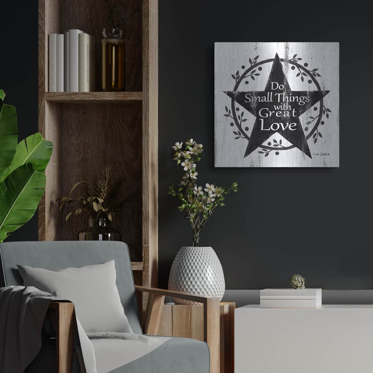 'Do Small Things with Great Love' by Linda Spivey – Metal Wall Art, 24x24 room view