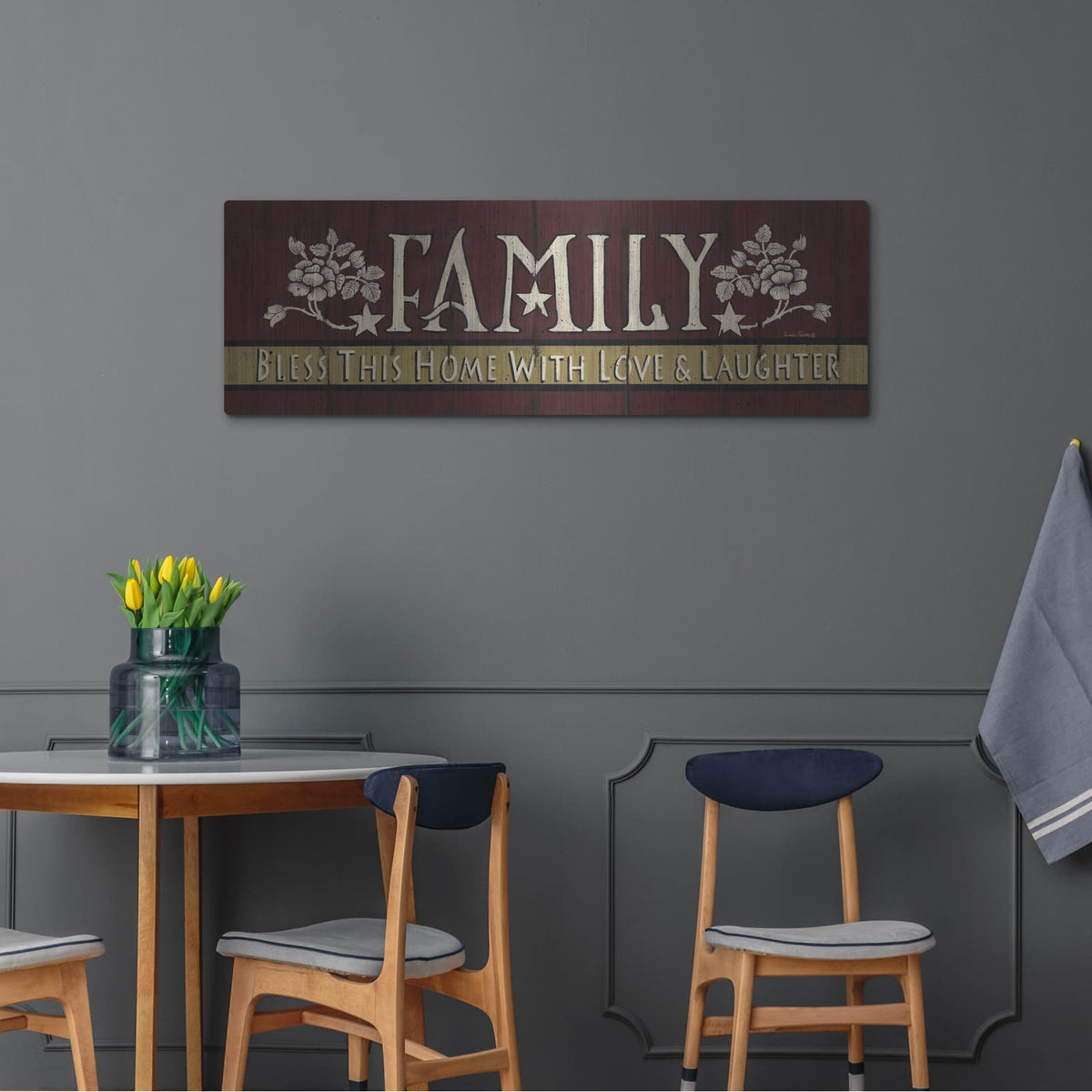 'Family Blessing' by Linda Spivey – Metal Wall Art, 48x16 room view