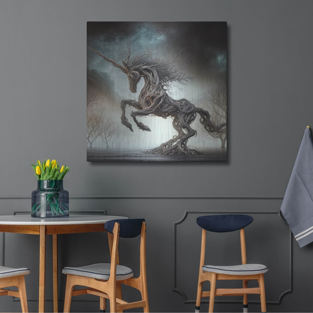 'Driftwood Unicorn' by KIR.DART Metal Wall Art