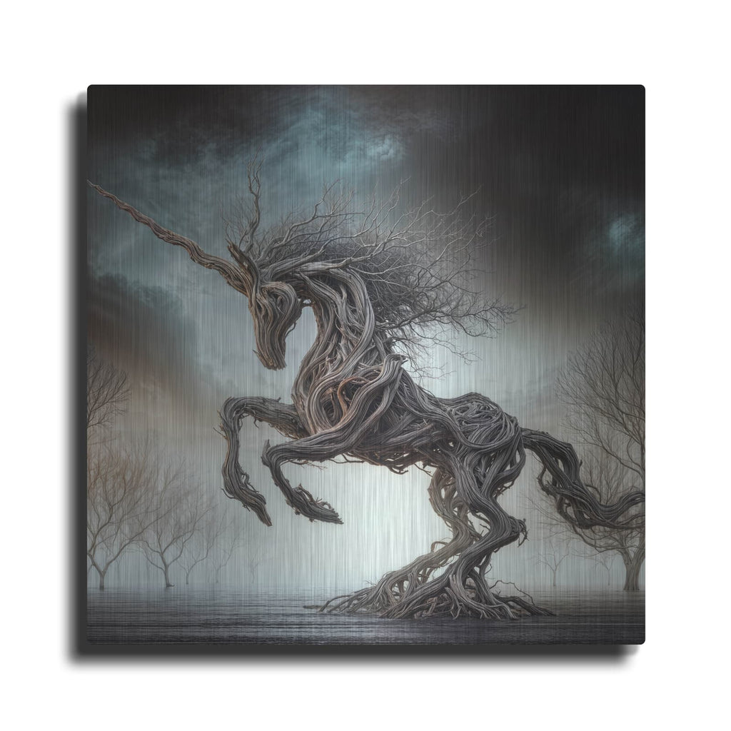 'Driftwood Unicorn' by KIR.DART Metal Wall Art