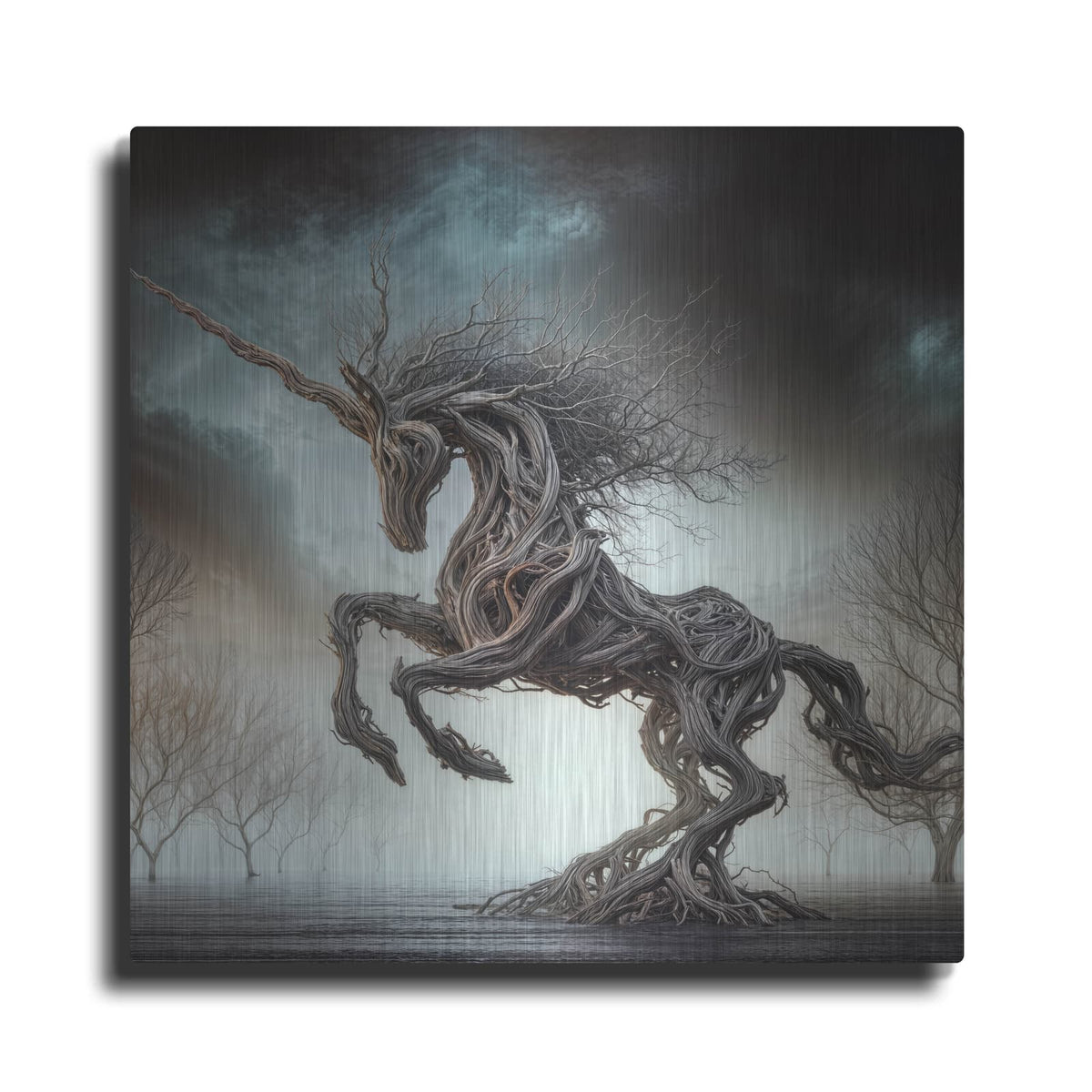 'Driftwood Unicorn' by KIR.DART Metal Wall Art