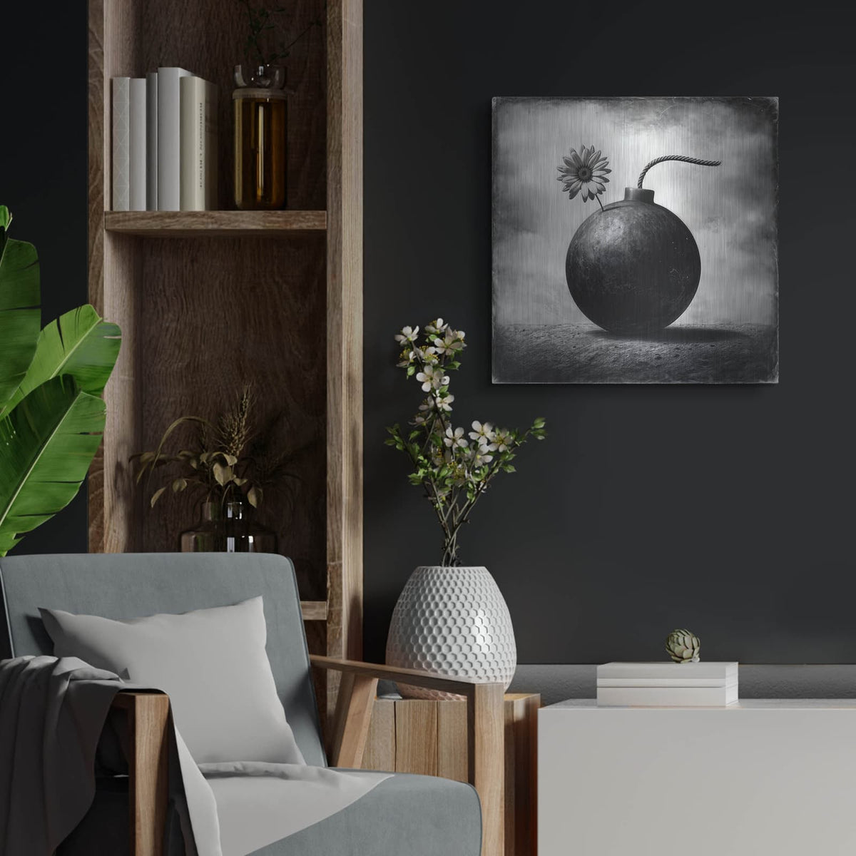 'Flower Bomb' by KIR.DART Metal Wall Art