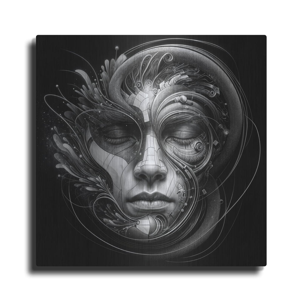'Techno Face 2' by KIR.DART Metal Wall Art