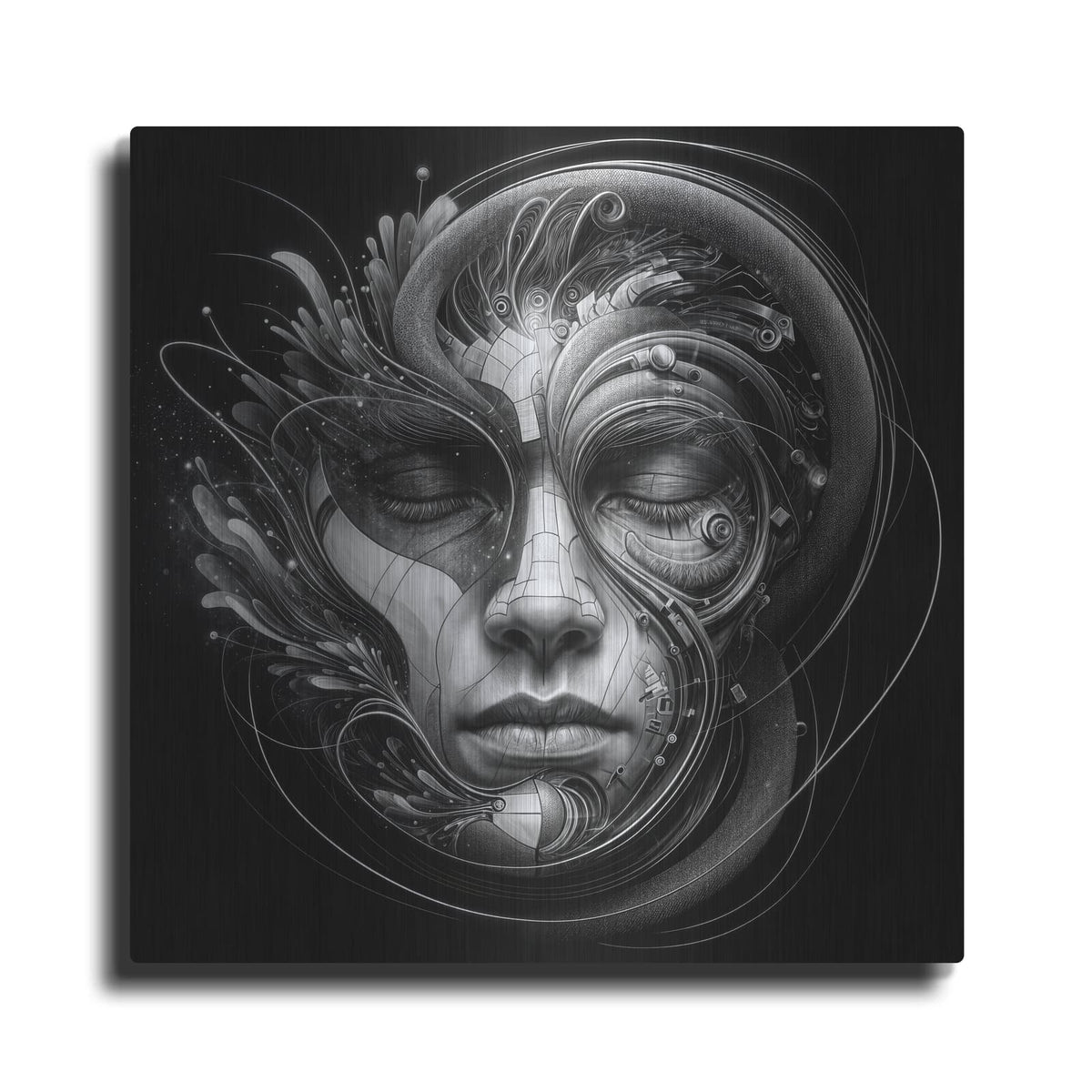 'Techno Face 2' by KIR.DART Metal Wall Art
