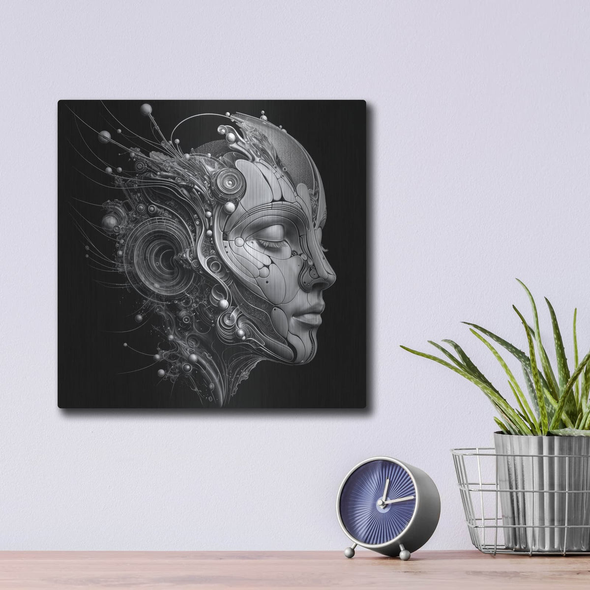 'Techno Face 3' by KIR.DART Metal Wall Art