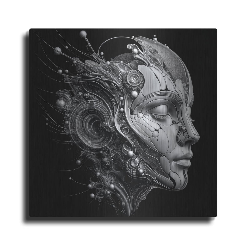 'Techno Face 3' by KIR.DART Metal Wall Art