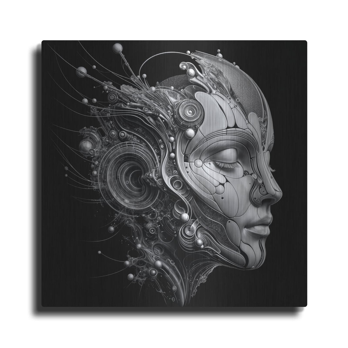 'Techno Face 3' by KIR.DART Metal Wall Art