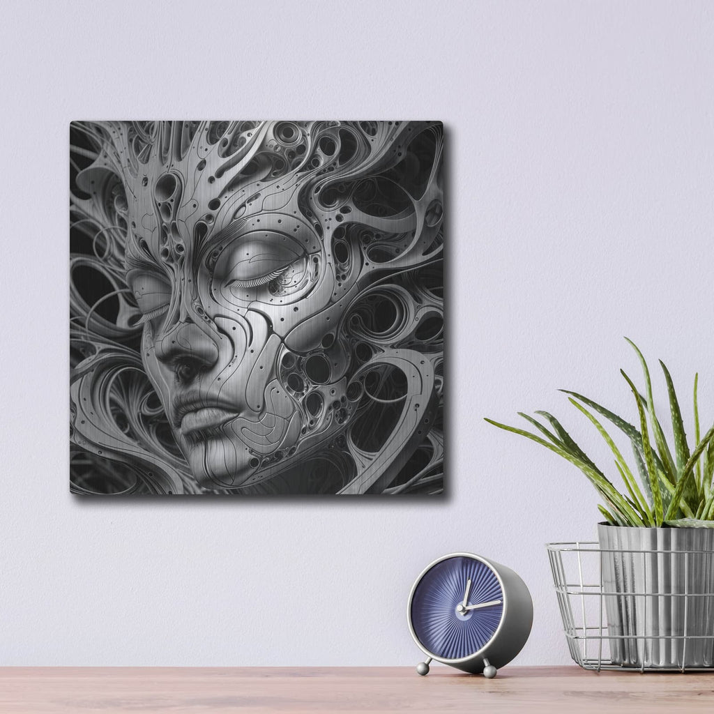 'Techno Face 4' by KIR.DART Metal Wall Art