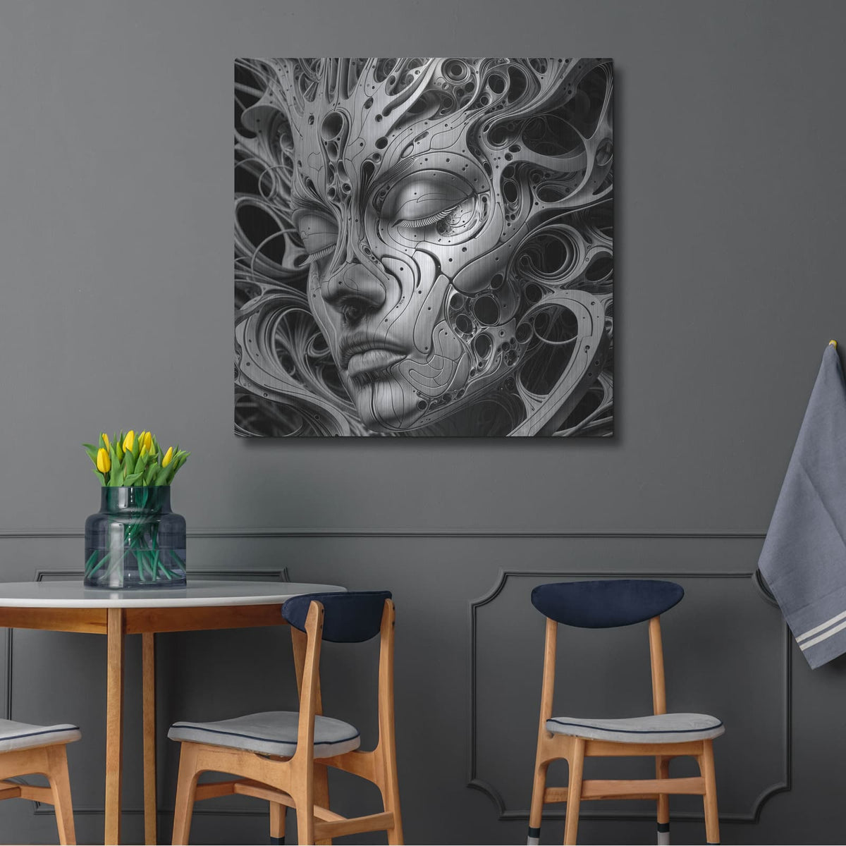'Techno Face 4' by KIR.DART Metal Wall Art