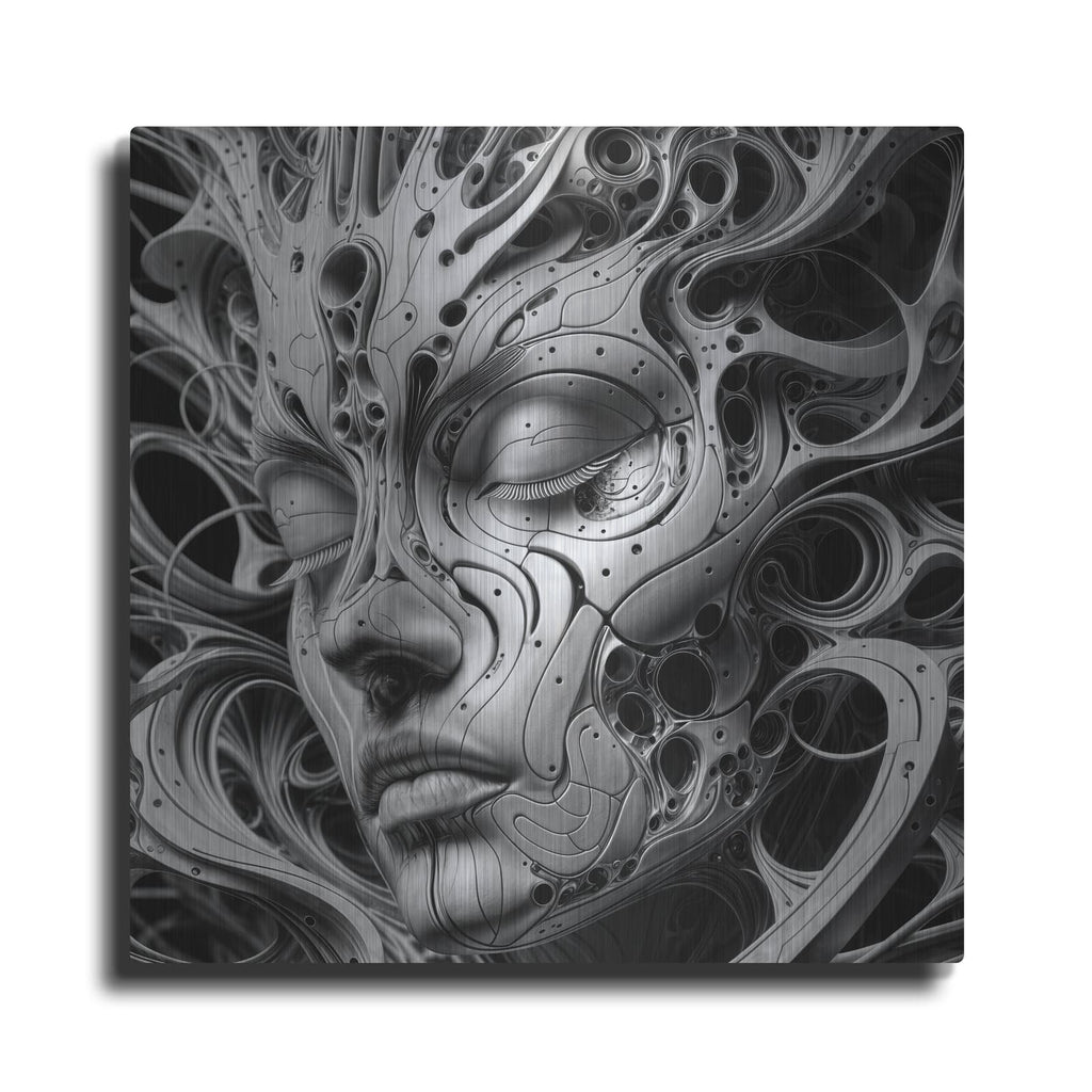 'Techno Face 4' by KIR.DART Metal Wall Art