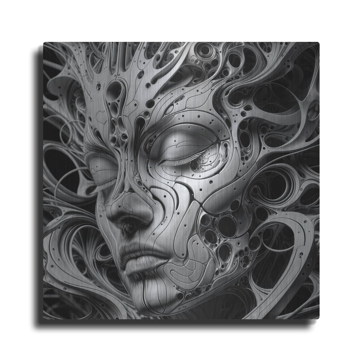 'Techno Face 4' by KIR.DART Metal Wall Art