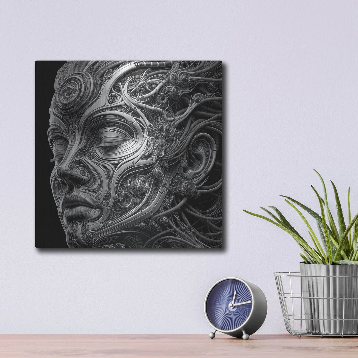 'Techno Face 5' by KIR.DART Metal Wall Art