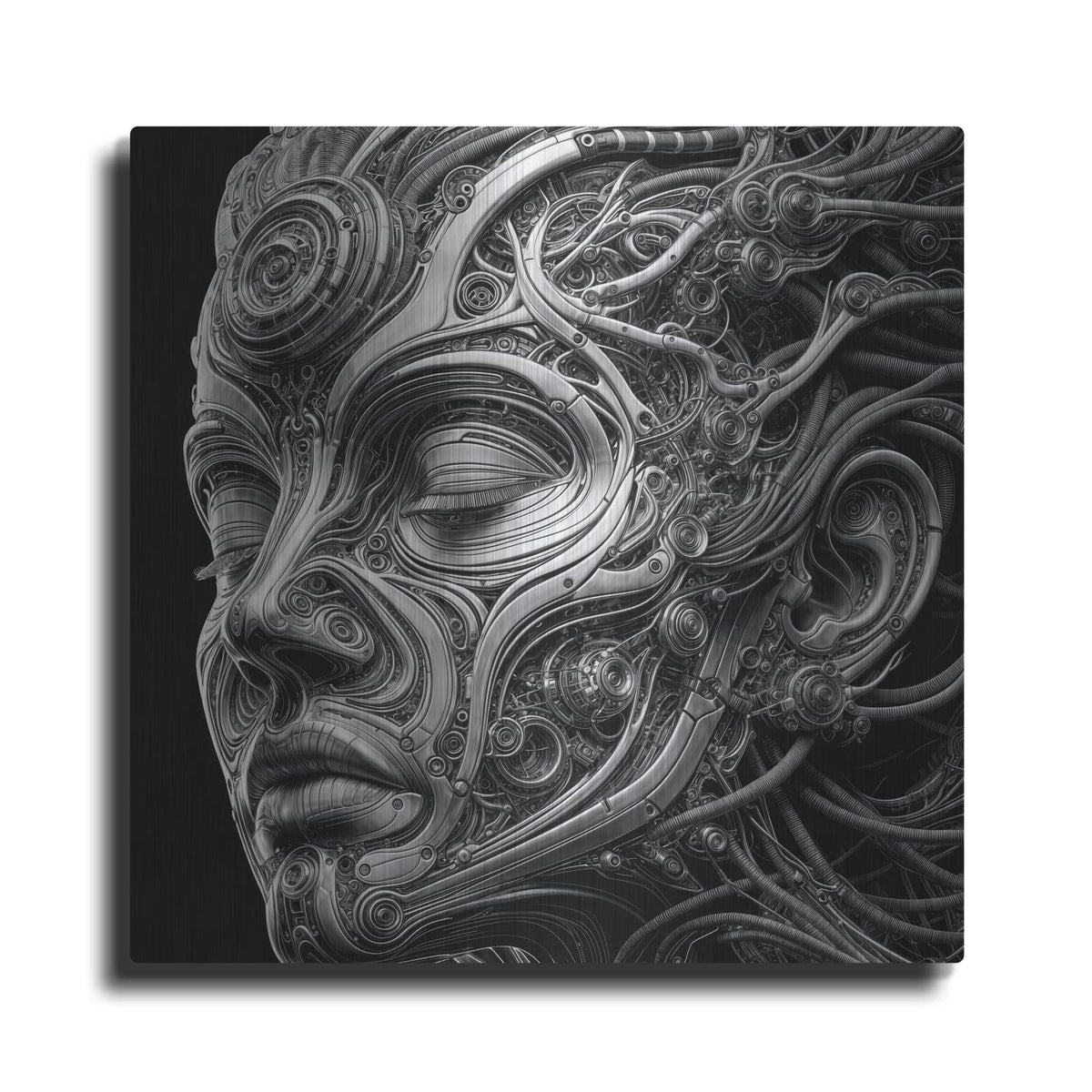 'Techno Face 5' by KIR.DART Metal Wall Art
