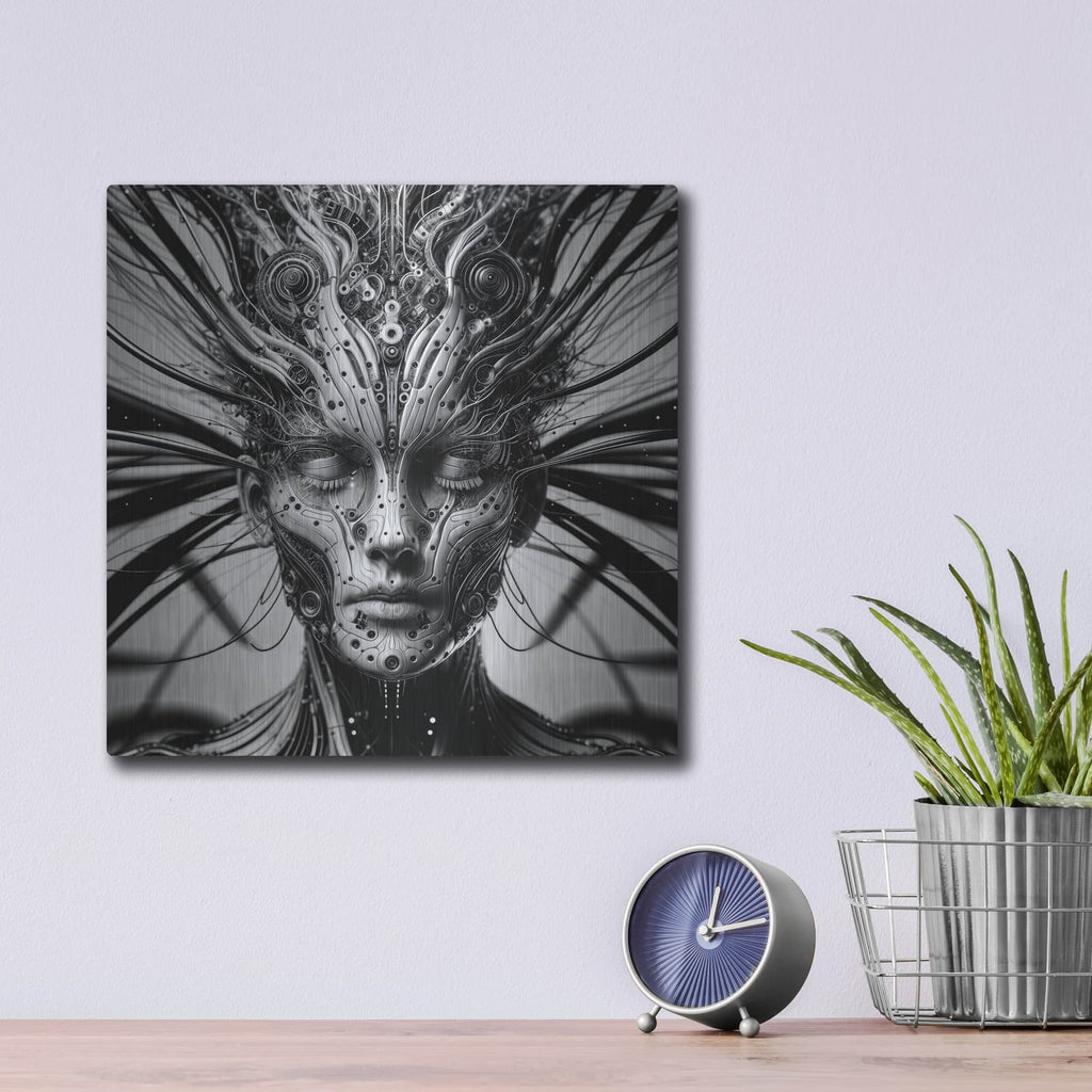 'Techno Face 6' by KIR.DART Metal Wall Art