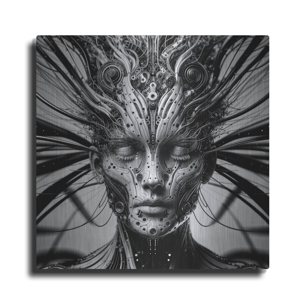 'Techno Face 6' by KIR.DART Metal Wall Art