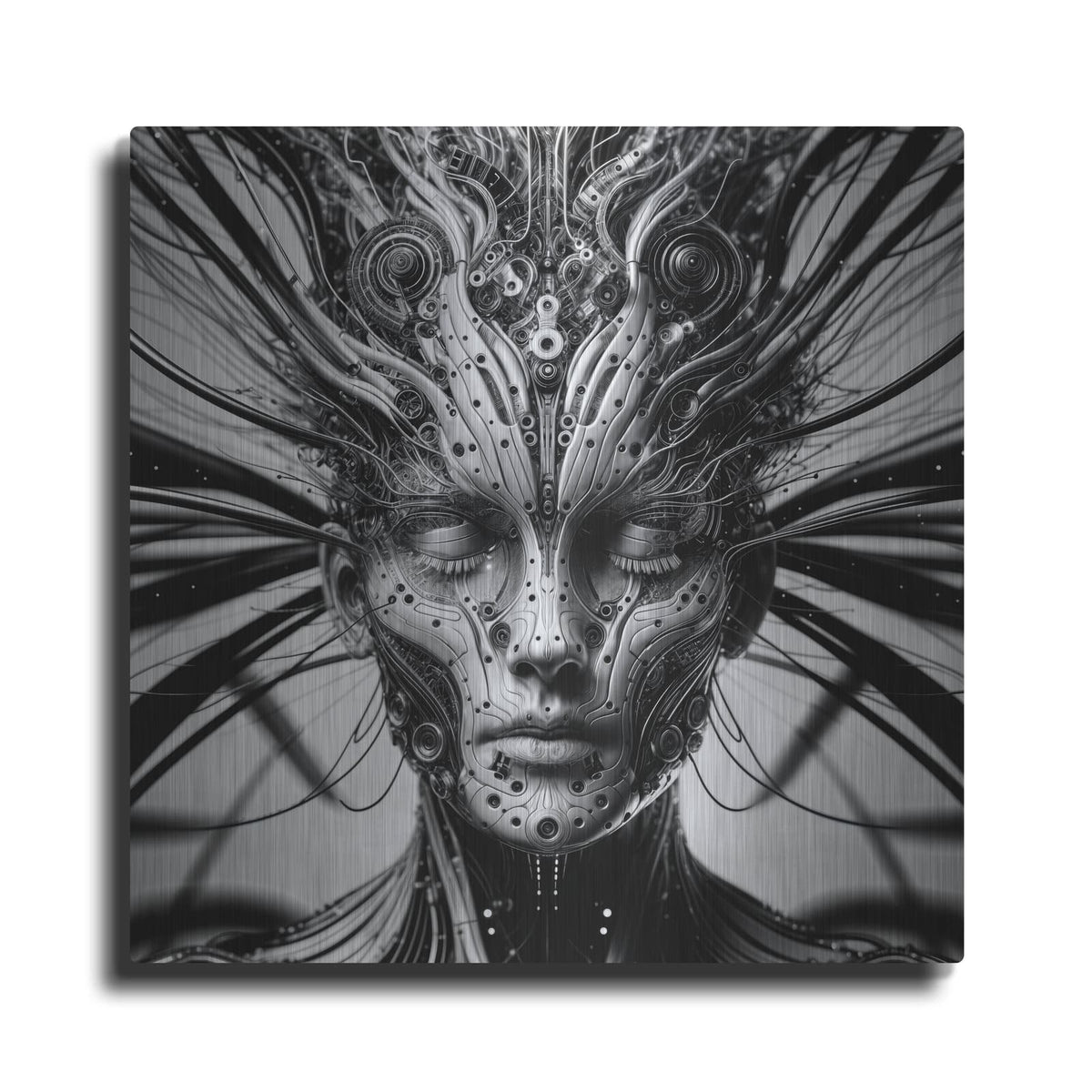 'Techno Face 6' by KIR.DART Metal Wall Art