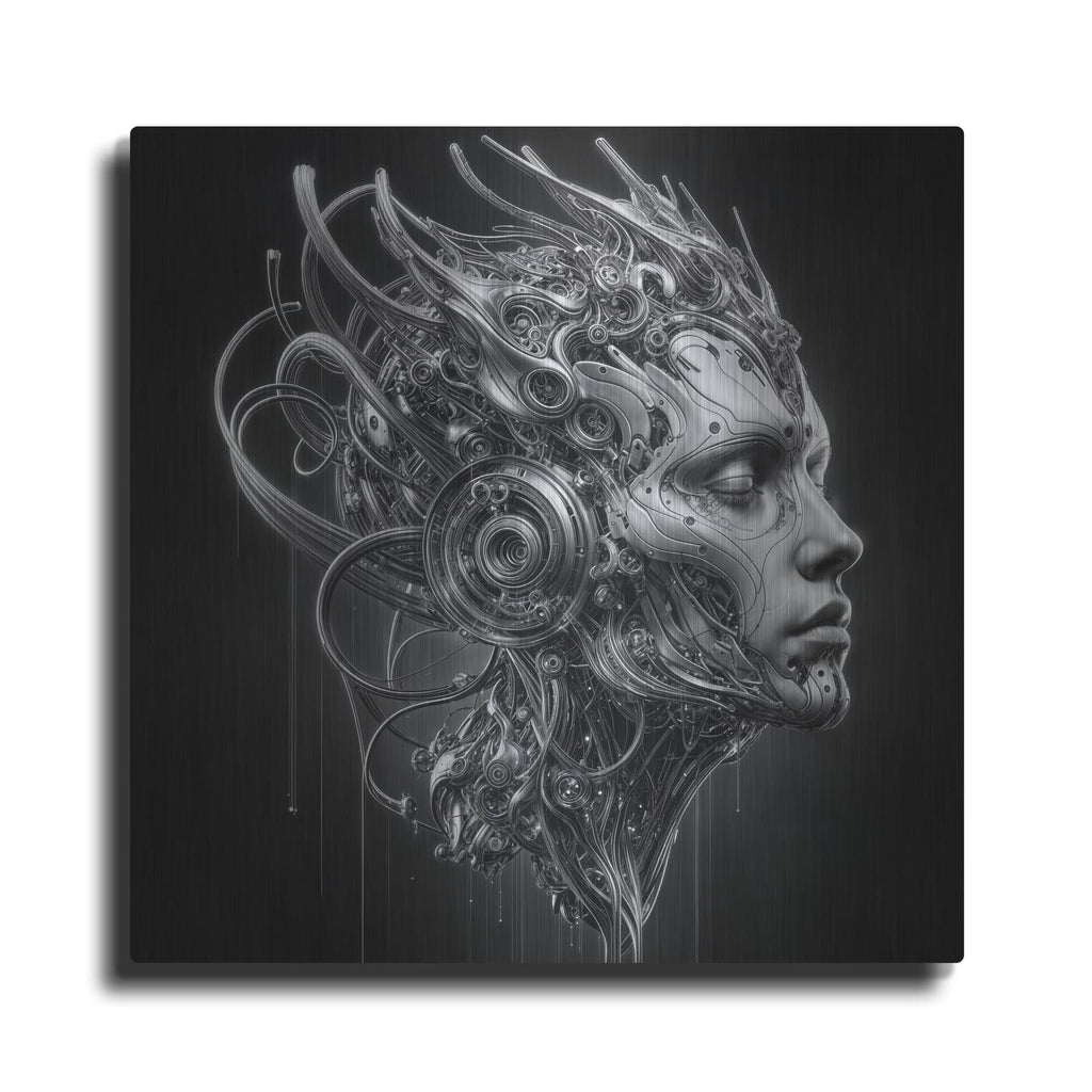 'Techno Face 7' by KIR.DART Metal Wall Art