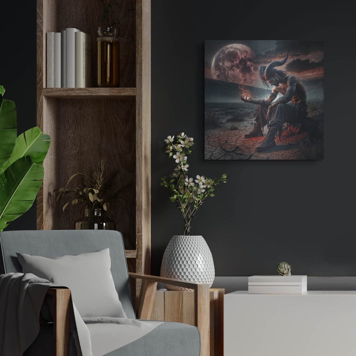 'Under Full Moon' by KIR.DART Metal Wall Art