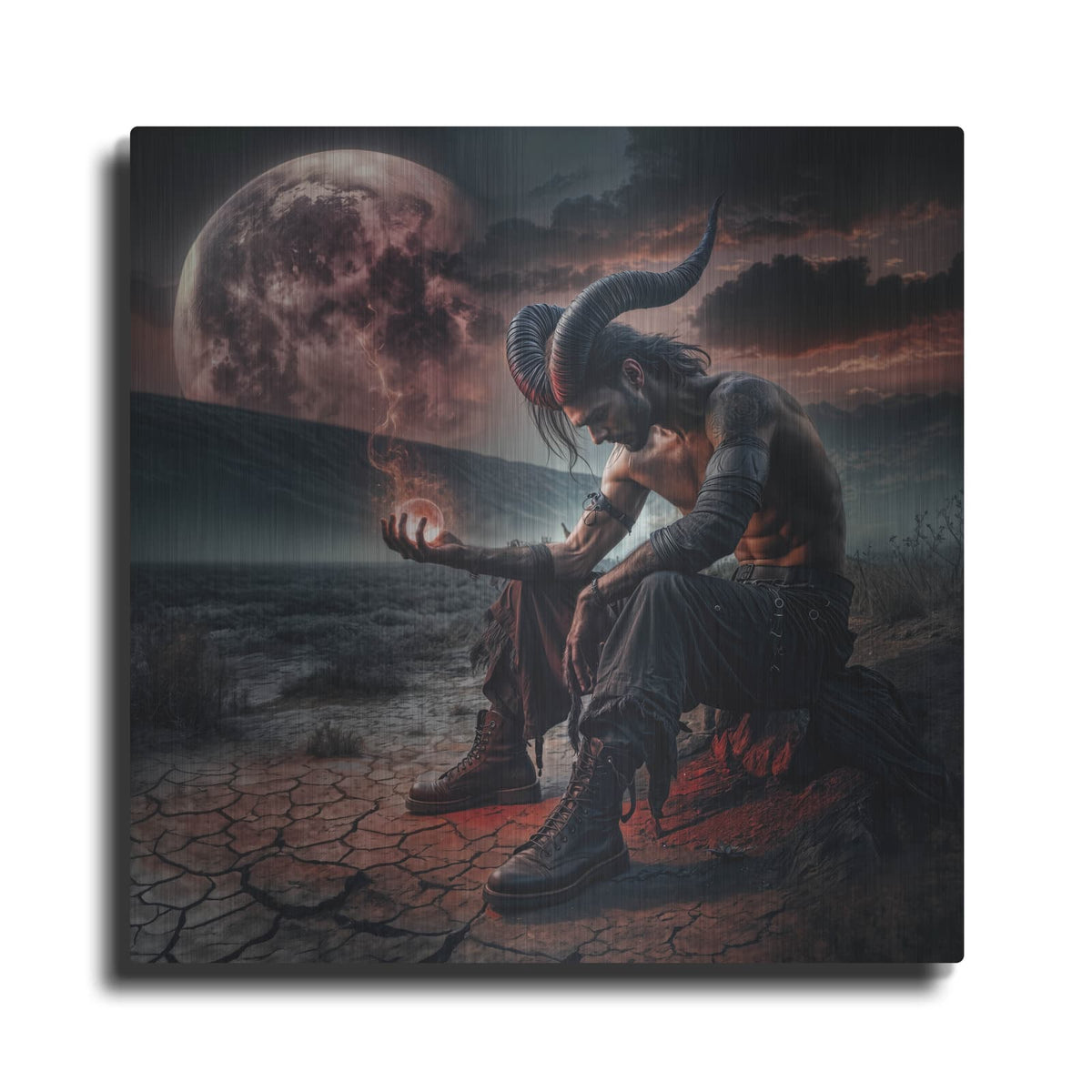 'Under Full Moon' by KIR.DART Metal Wall Art
