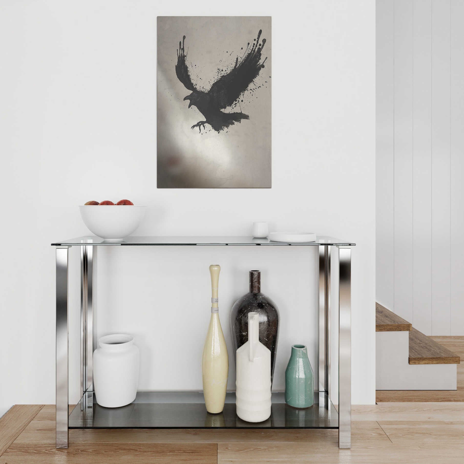 Epic Art "Raven" by Nicklas Gustafsson, on Brushed Aluminum,16 x 24