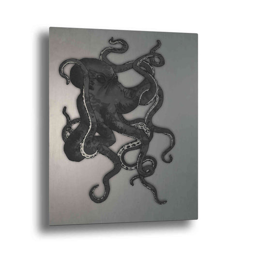 Epic Art "Octopus" by Nicklas Gustafsson, on Brushed Aluminum