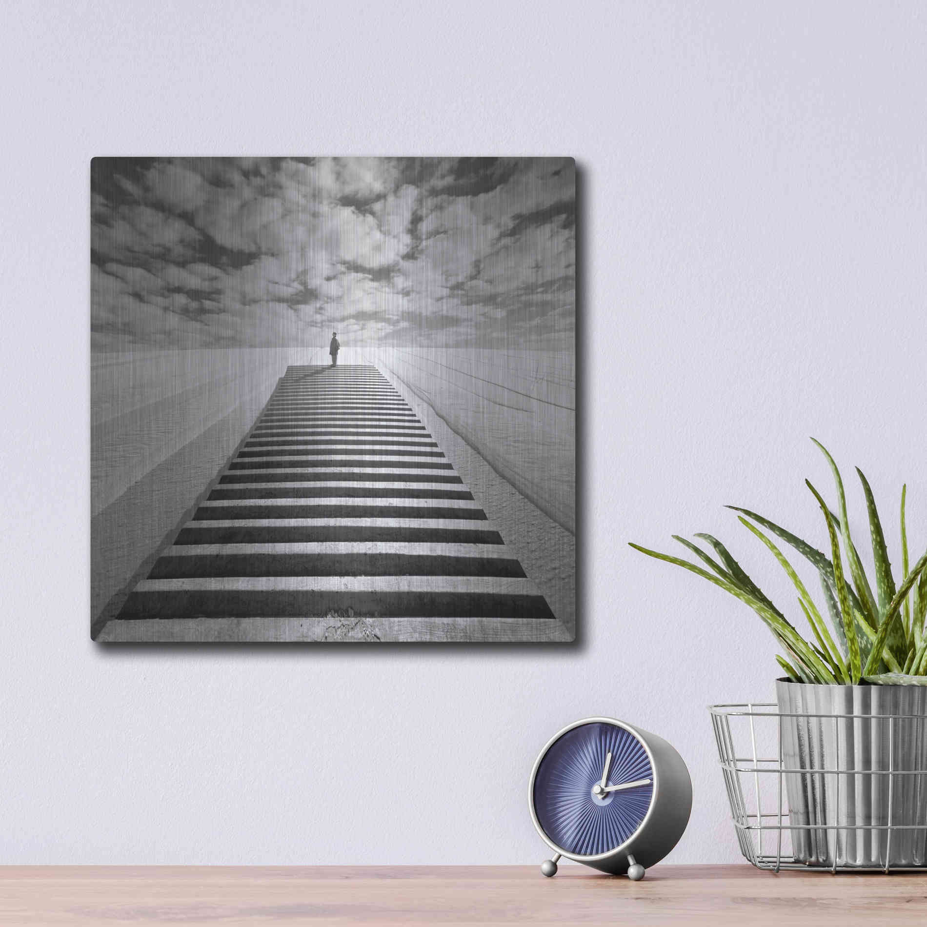Luxe Metal Art 'The Observer' by Dariusz Klimczak, Metal Wall Art,12x12