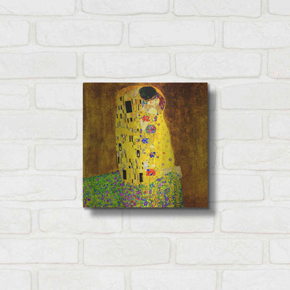 Luxe Metal Art 'The Kiss' by Gustav Klimt, Metal Wall Art,12x12