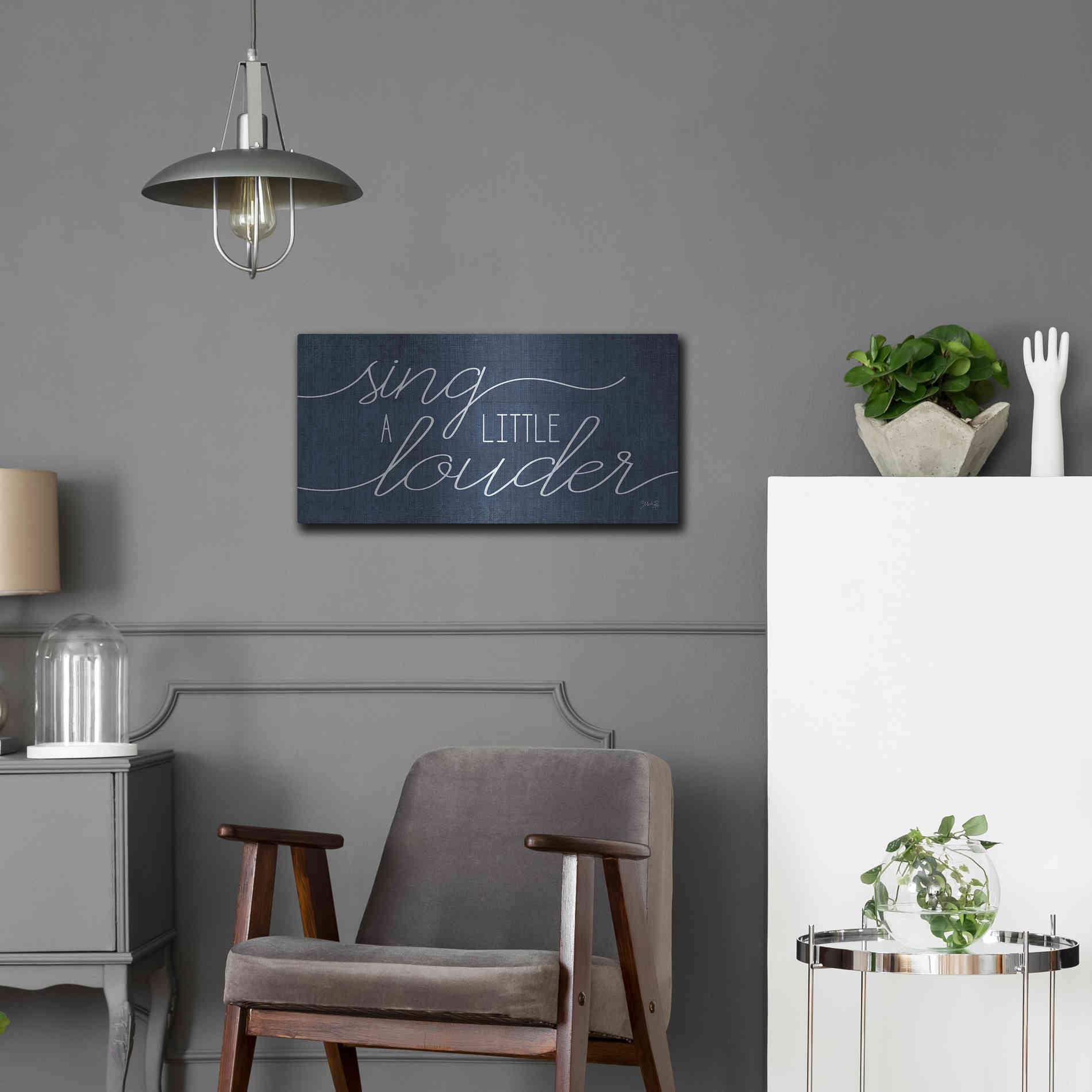 Luxe Metal Art 'Sing a Little Louder' by Marla Rae, Metal Wall Art,24x12