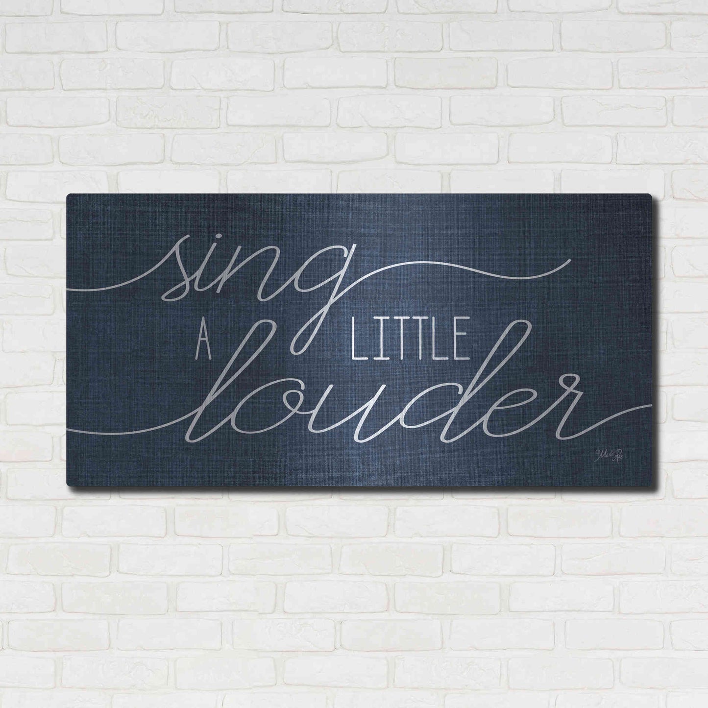 Luxe Metal Art 'Sing a Little Louder' by Marla Rae, Metal Wall Art,48x24