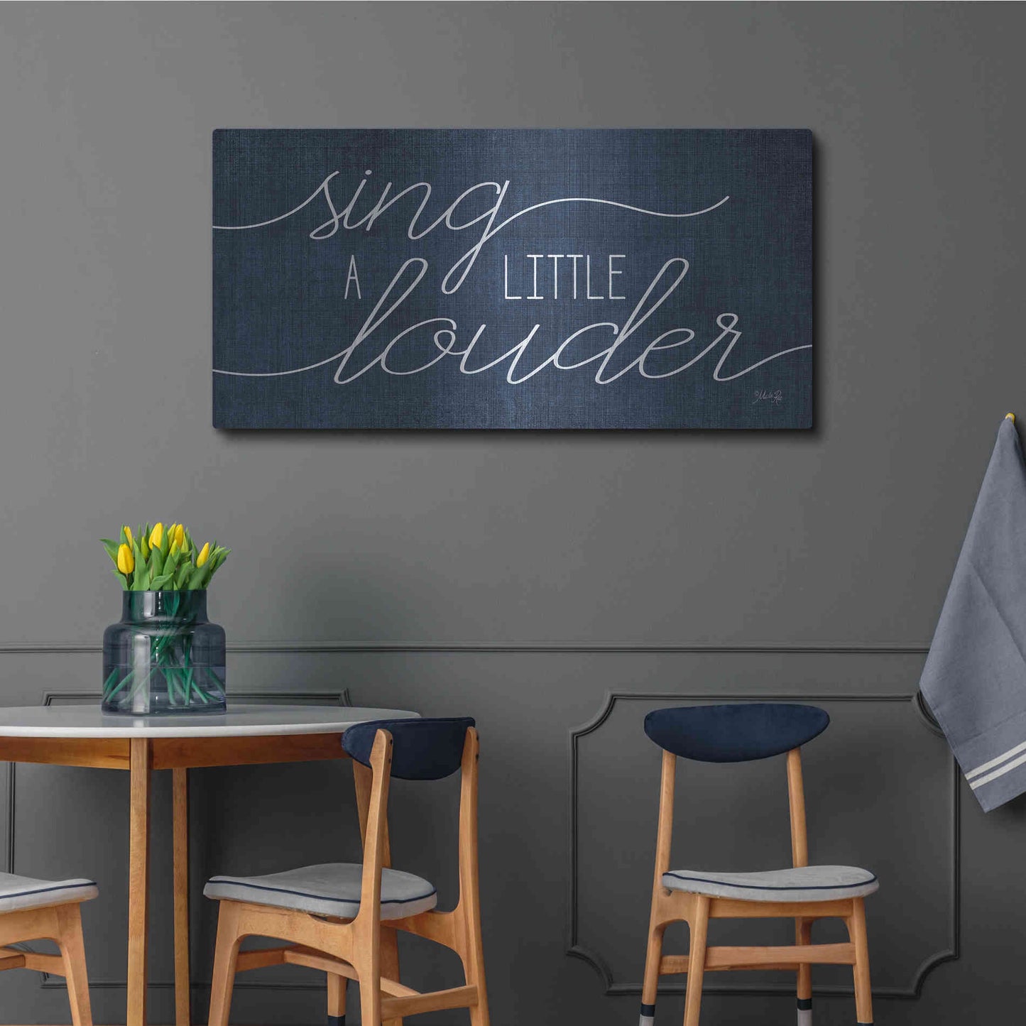 Luxe Metal Art 'Sing a Little Louder' by Marla Rae, Metal Wall Art,48x24