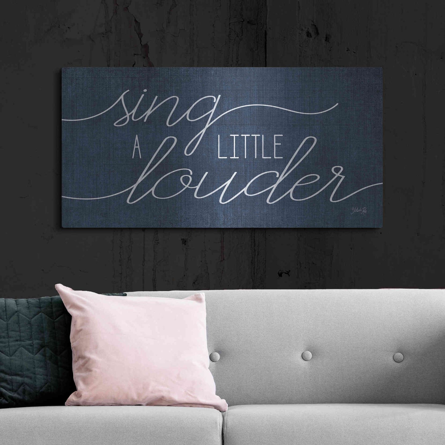 Luxe Metal Art 'Sing a Little Louder' by Marla Rae, Metal Wall Art,48x24
