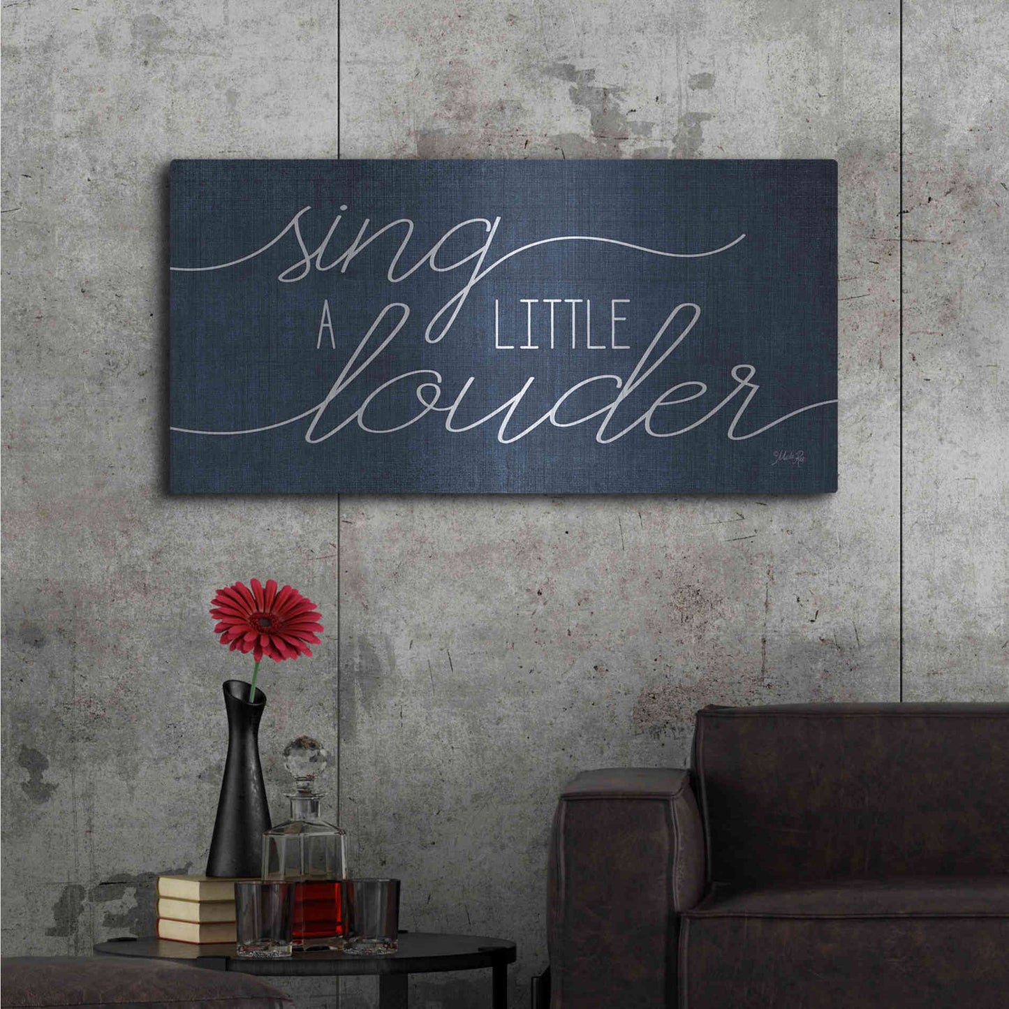Luxe Metal Art 'Sing a Little Louder' by Marla Rae, Metal Wall Art,48x24